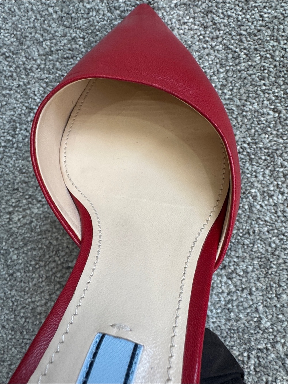 Archive Prada Milano Red Leather Ribbon Wrap Kitten Heels | Size 38 | Dust Bags - Picture 14 of 16